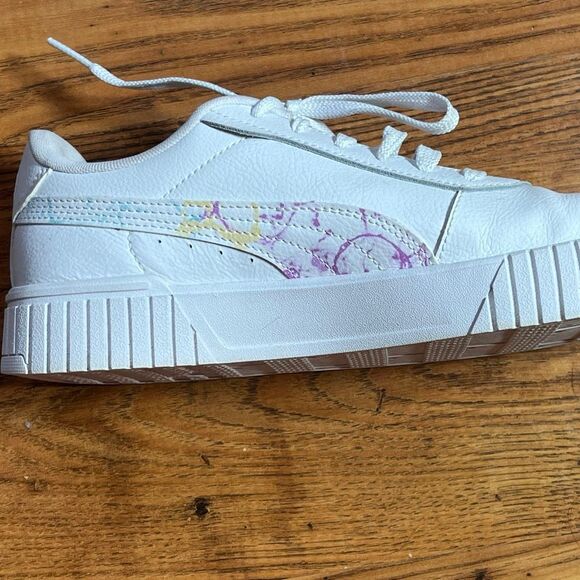 Puma Woman’s White Carina Bubble Dye Low Casual Sneaker Sz 7.5 - Picture 10 of 12